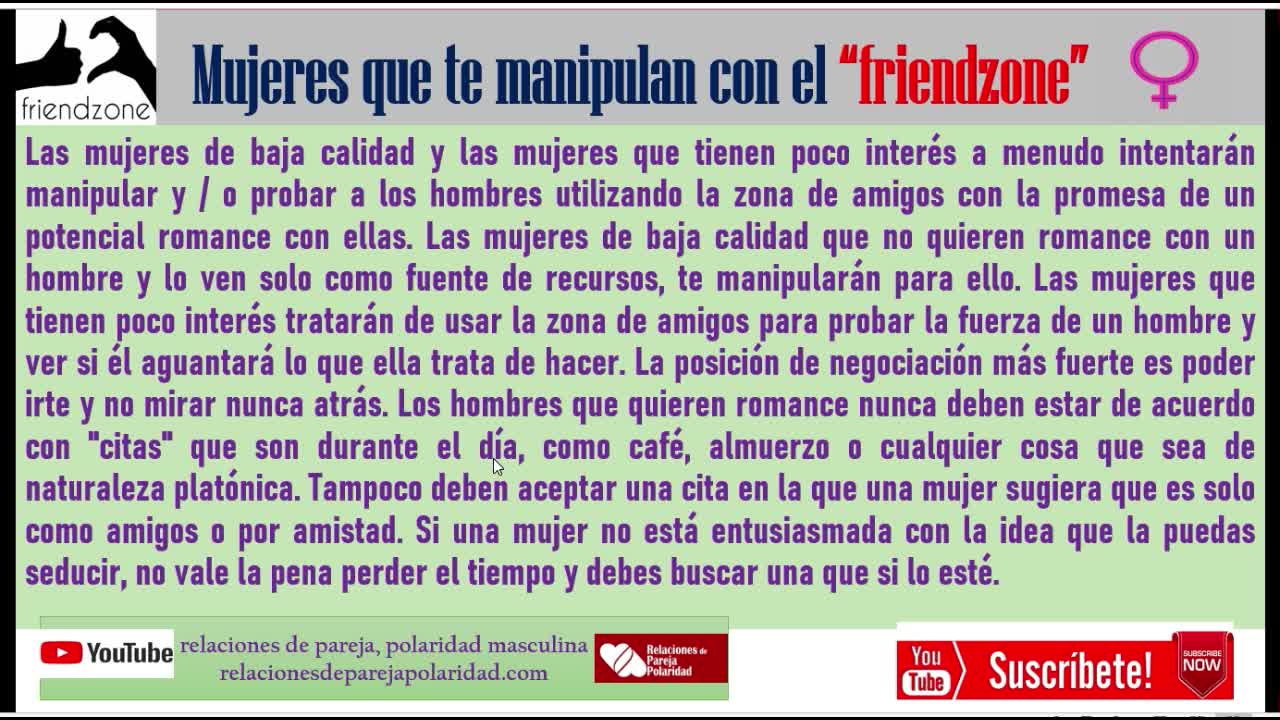 Mujeres que te manipularán con el friendzone si no te das a respetar