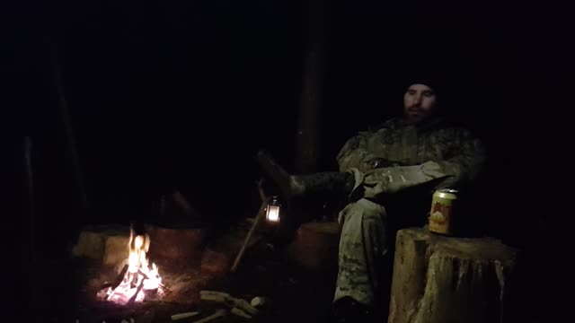 There are people who are good and there are people who are bad. Night time vlog next to a campfire