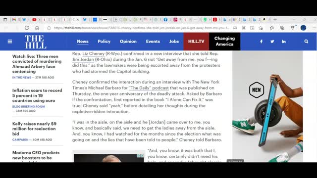Liz Cheney admits that she hit Jim Jordan during the false flag 'insurrection'