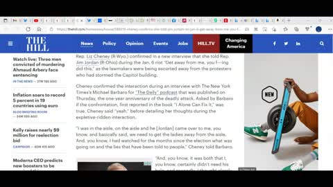 Liz Cheney admits that she hit Jim Jordan during the false flag 'insurrection'