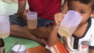 funny story - Vietnamese boy drinking beer