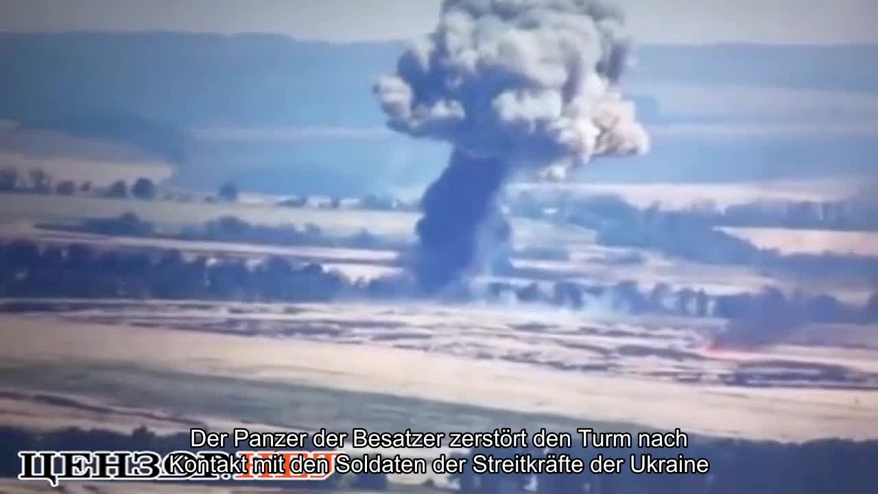 The tank of the occupiers demolishes the turret after contact with the soldiers of the Armed Forces