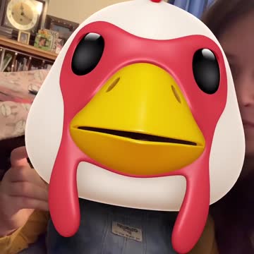 Toddler sees herself as a Chicken Hilarious!