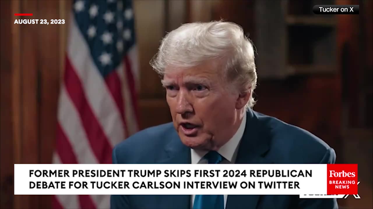 Trump Tells Tucker Carlson On 'X' Show Why He Skipped Republican Presidential Primary Debate