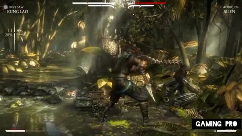 Mortal Kombat - Kung Lao vs Alien ( hard fight)
