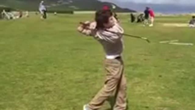 Young Disabled Golfer Shows His Skills on the Fairway