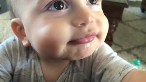 Baby Slo-Mo Spit Bubbles