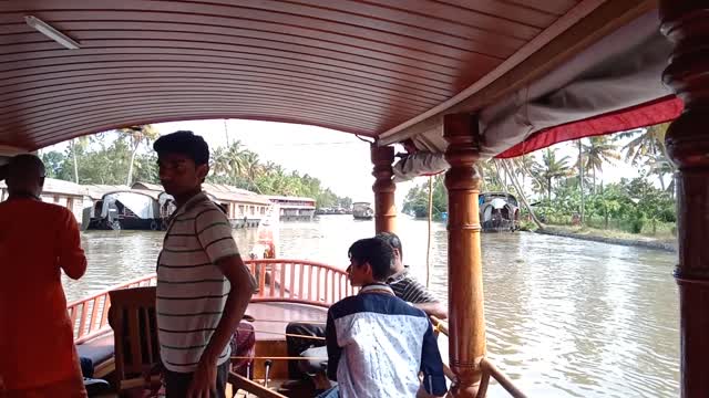 Enjoying In House Boat In Alleppey Back Water Sea