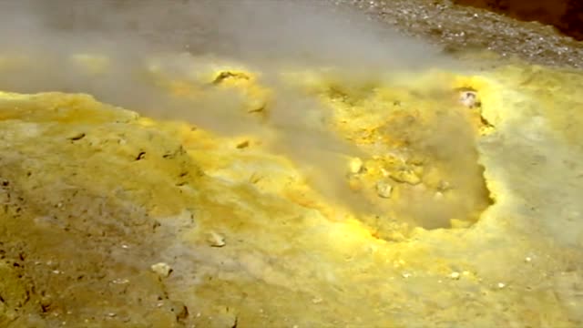 Gas coming out of a completely yellow earth