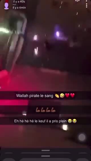 Reportedly #Policeman retreats as he is being fired up on with a firework #France