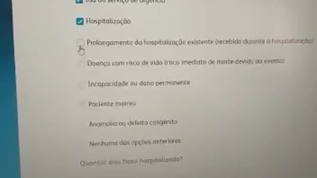 Tentando Registrar Obito Pfizer - Opção desativada