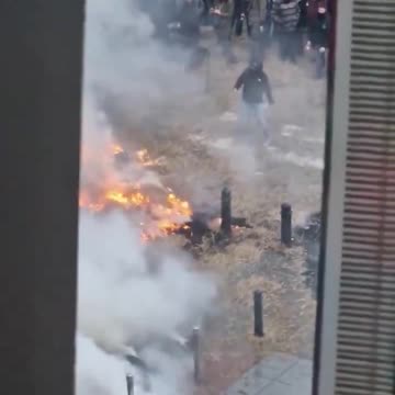 Farmers at the EU headquarters in Brussels