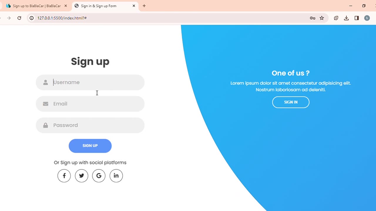 Create a fully functional login and signup page in 30 minutes.