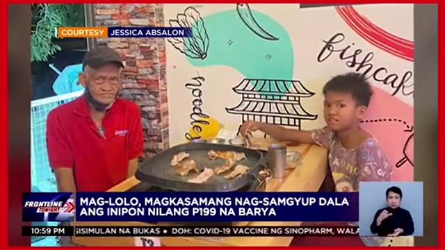 Mag-lolo, magkasamang nag-samgyup dala ang nipon nilang P199 na barya