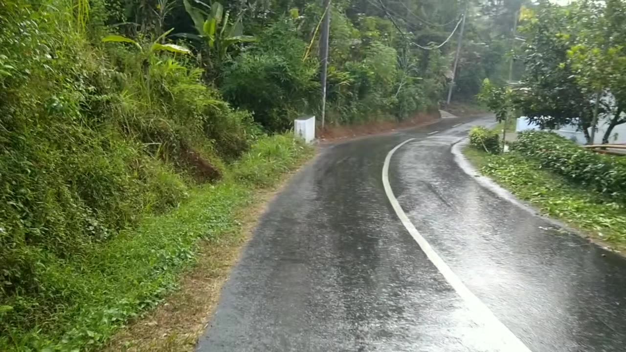 Heavy Rain all day in the village Indonesia