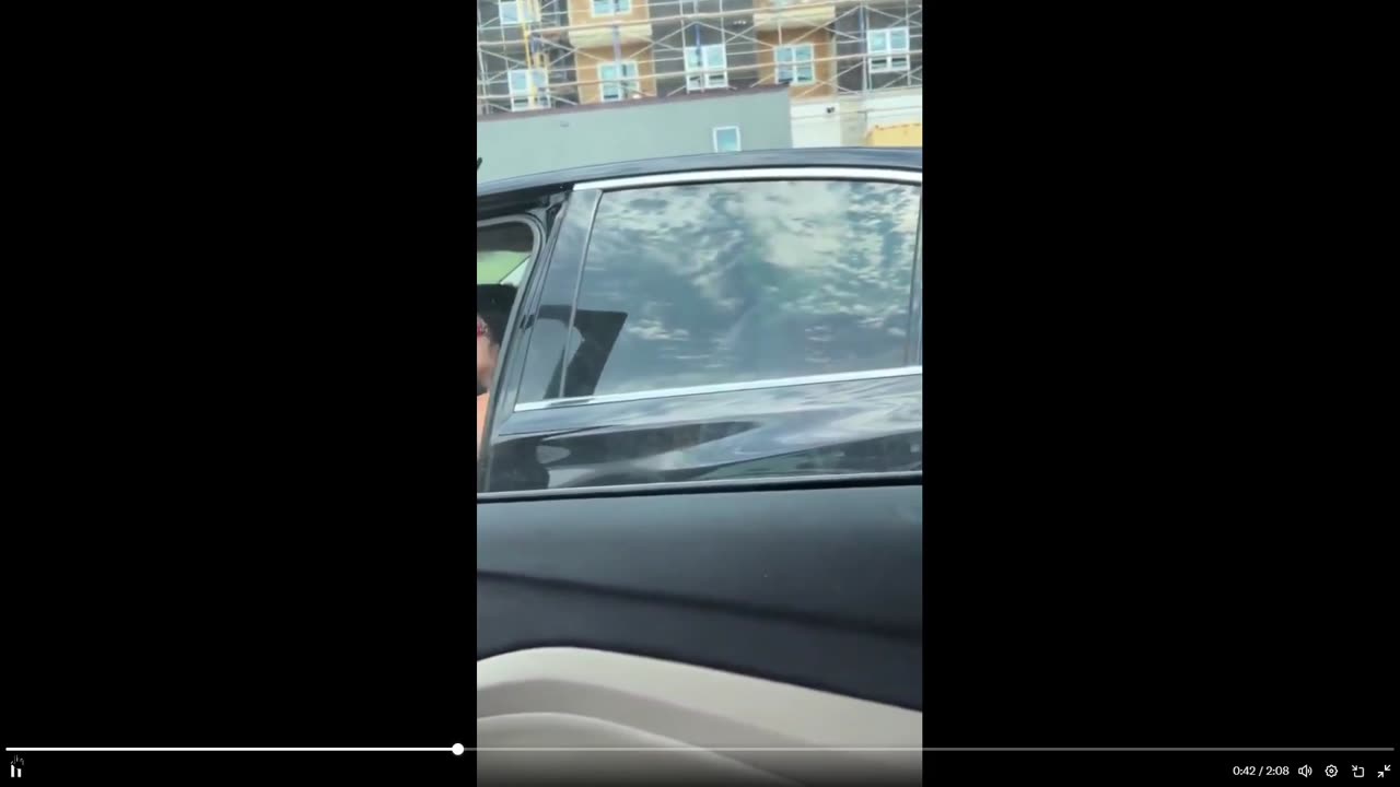 Crazed road rage woman starts kicking and tries to open car with mom and kids