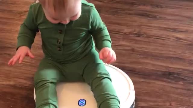 Funny Baby Riding Robot Vacuum