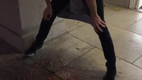 Nsfw guy in pink shirt throwing up