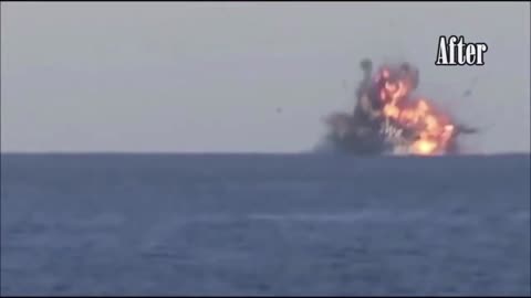 Destruction Of Vessel Off The Coast Of Somewhere (Not Sure Where Or When This Footage is From)