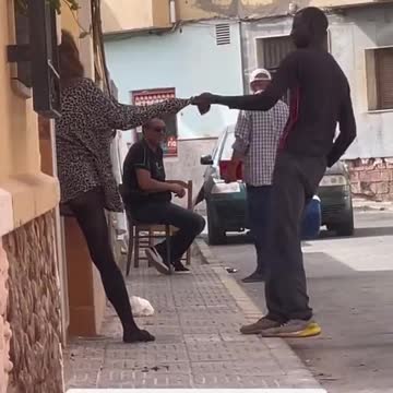 Black Migrant Attacking Spanish Woman in Almeria Spain