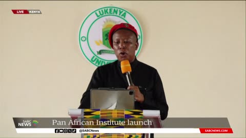 Malema speaks at the launch of the Pan African Institute in Kenya