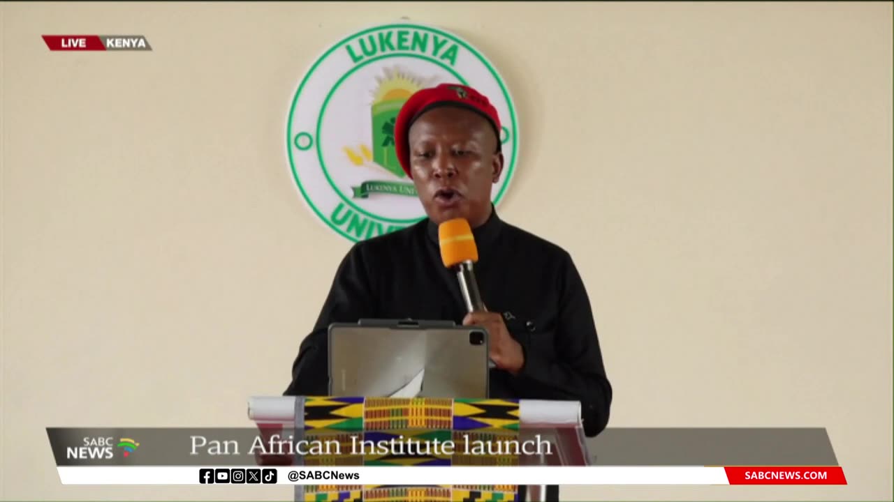 Malema speaks at the launch of the Pan African Institute in Kenya