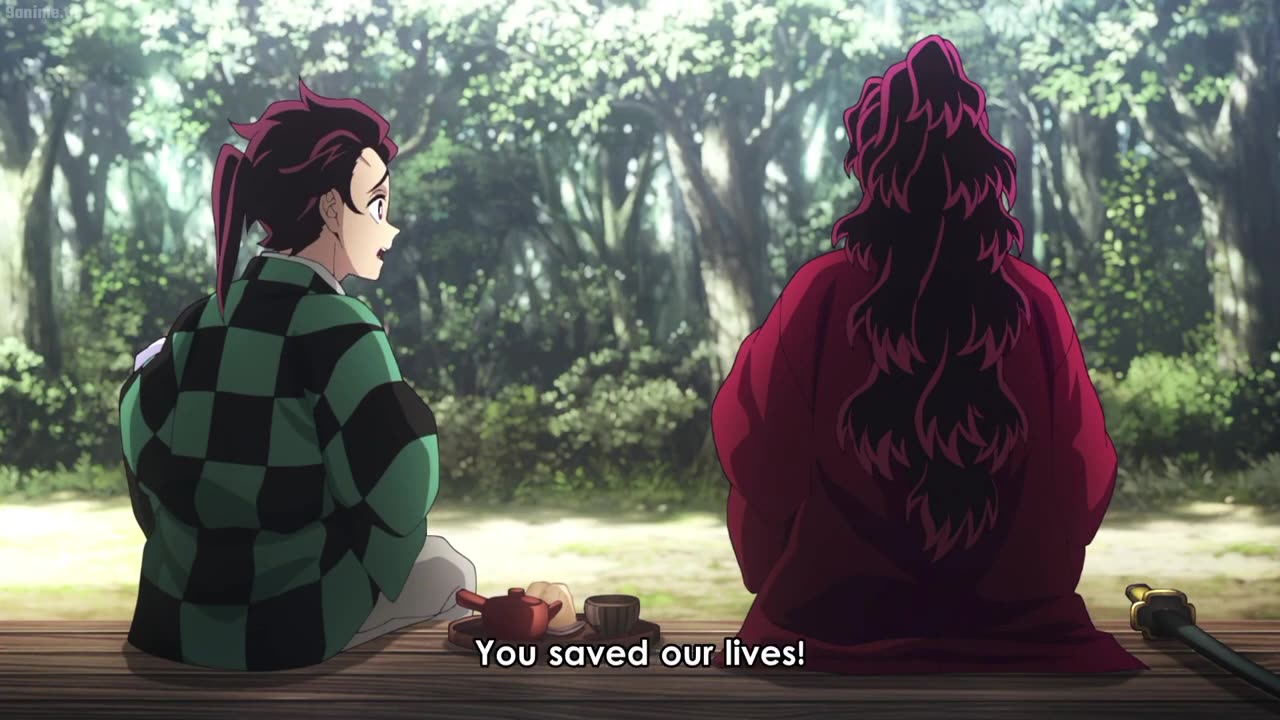 Yoriichi Tsugikuni Talking with Sumiyoshi. Demon Slayer Season 3 Episode 1