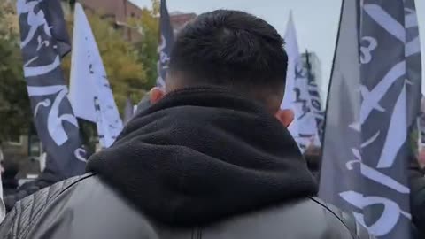 Pro-Palestine protest in Hamburg with Taliban and Al-Qaida flags.