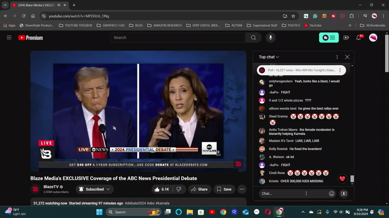 Watching Along Debate Night President Trump & VP Harris