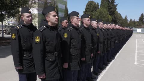 Ceremony with the crew of the Moskva missile cruiser in Sevastopol