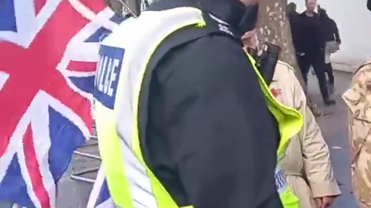 police Harass soldiers for flying the British flag