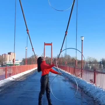 This girl got daring moves, so confident