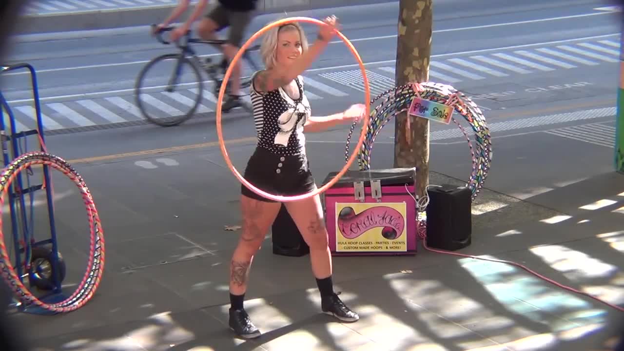 Hula Hoop Street Performance.