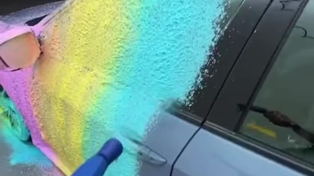 Add some colorful foam to your car wash