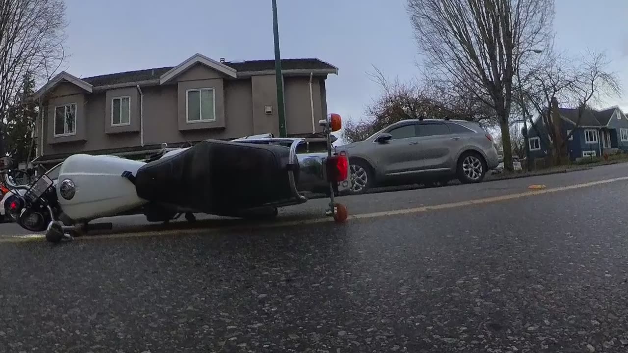 Motorcyclist Crashes After Car Cuts Him Off