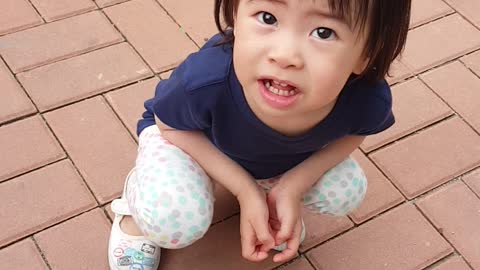 Sitting cute baby