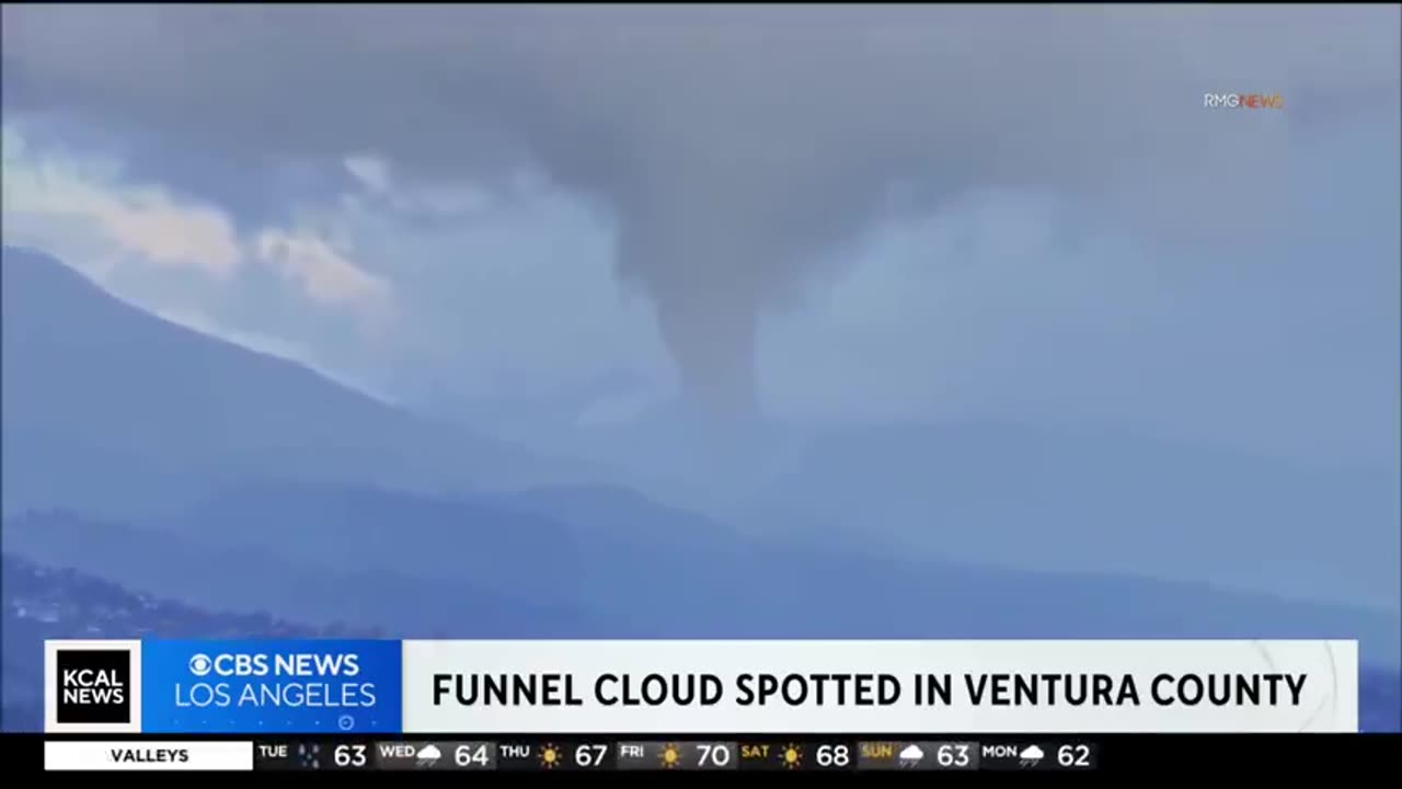 GOD'S WARNING -A FUNNEL CLOUD WAS SPOTTED FORMING OVER CALIFORNIA SANTA PAULA IN VENTURA COUNTY