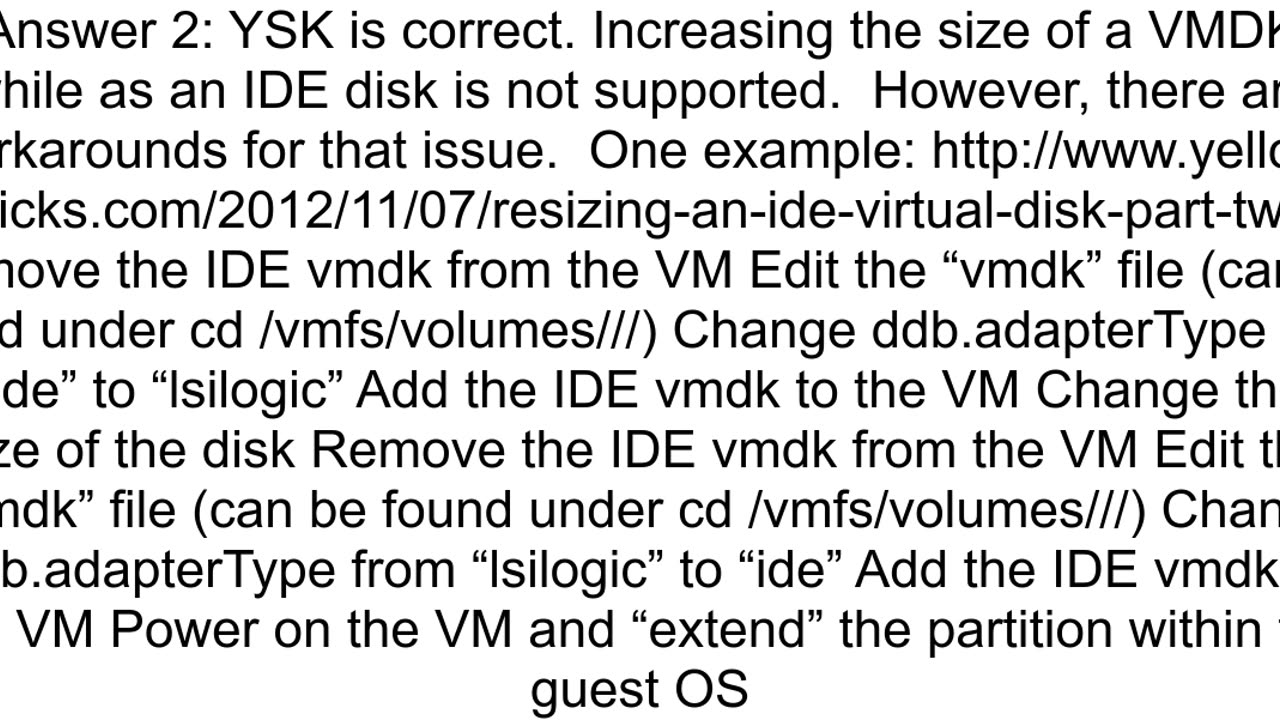 ESXI Guest VM disk expand option grayed out