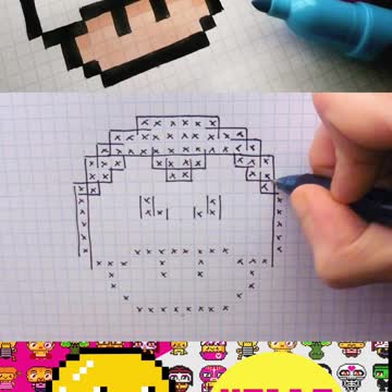 how to Draw Mushroom Dracula - Hello Pixel Art by Garbi KW #shorts