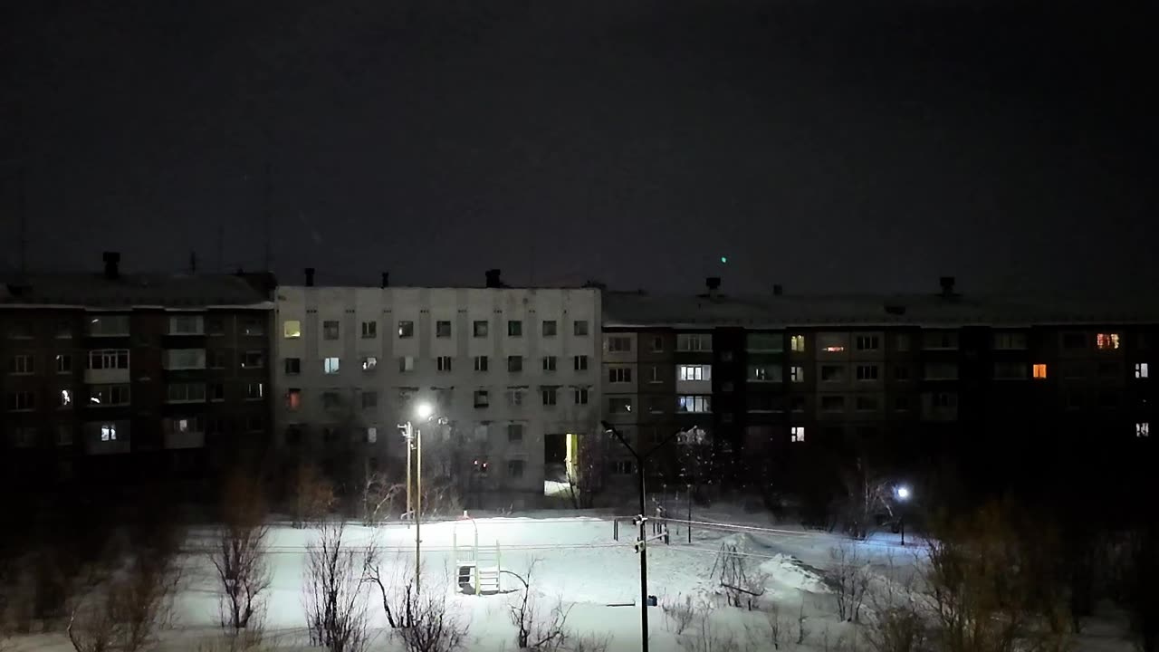 Soft snow of Vorkuta's tranquility from the window