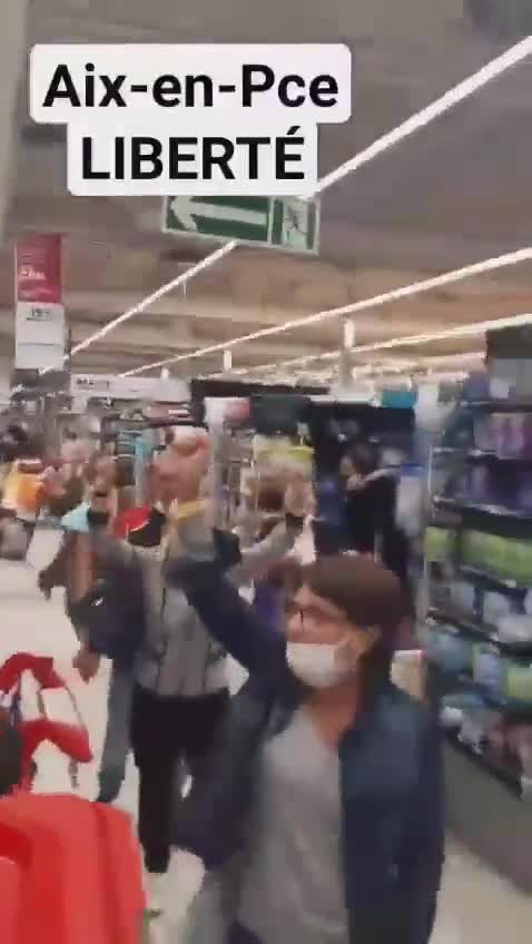 People in France are going inside stores