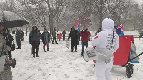 Preaching and prayer at the Toronto freedom march, December 18, 2021