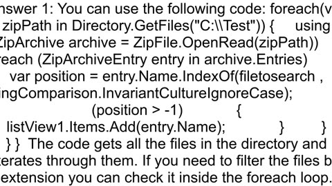 FIND A SPECIFIC FILE IN A FOLDER quotCTESTquot THAT CONTAINS MULTIPLE ARCHIVES quotZIPquot USING C