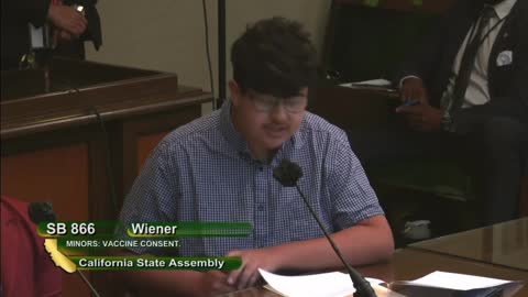 Max Bonilla, a 17 year old who spoke in opposition of SB-866