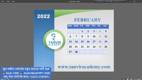 How to Make a Calendar in MS Word MS Word Tutorial 2023