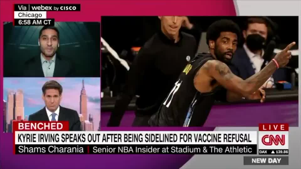 I'm told that Kyrie has no plans to get vaccinated.