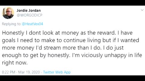 WingsOfRedemption Says He's Viciously Unhappy With Life