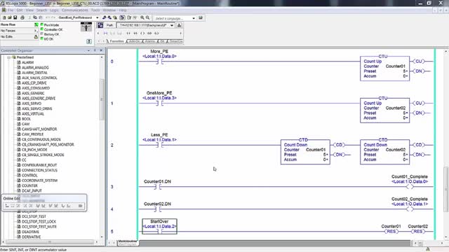 C23 - Learn PAC RSLogix/Studio5000 - Counter Instructions - PLC Professor