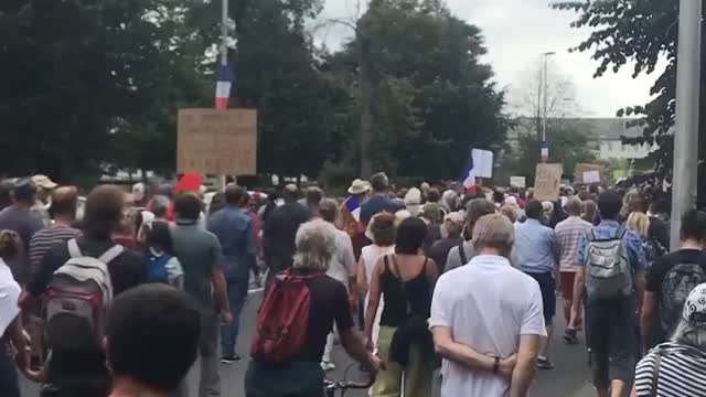 Tarbes, France: Vaccine Passport Protests August 21, 2021