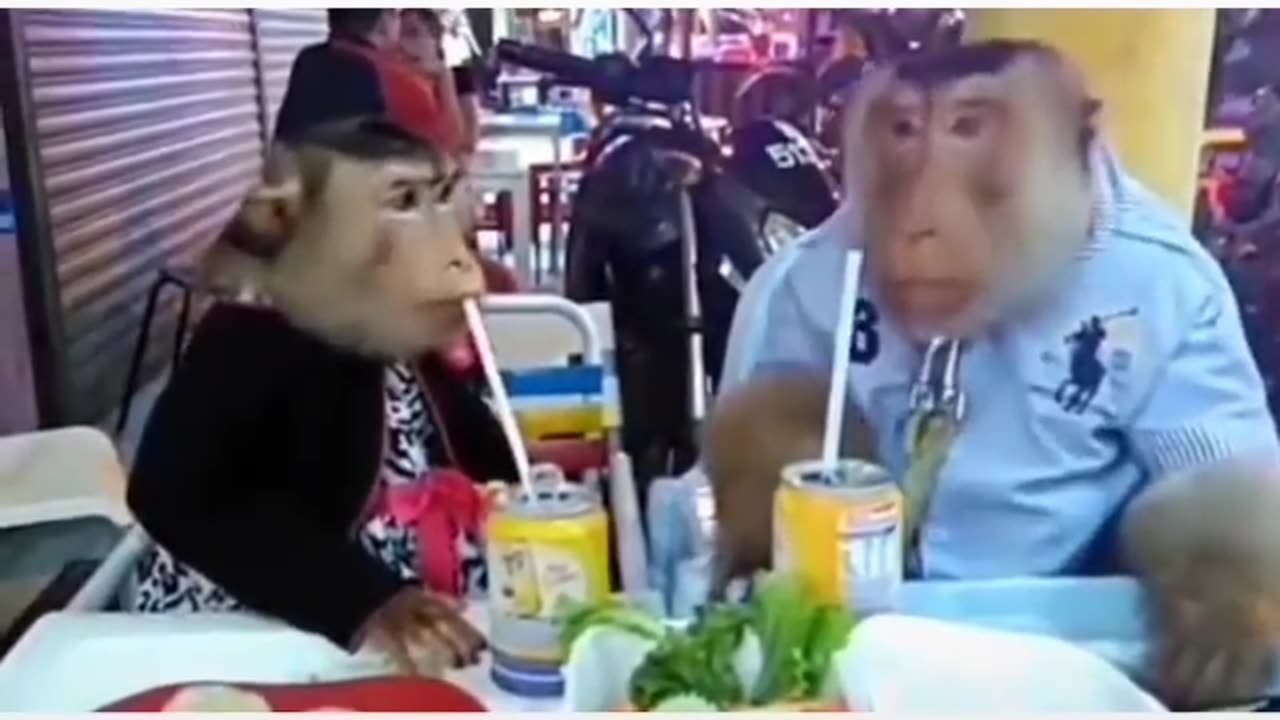 Monkeys eating